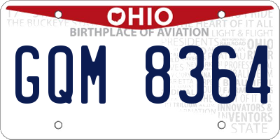 OH license plate GQM8364