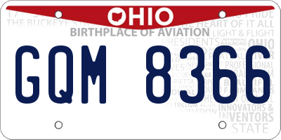 OH license plate GQM8366