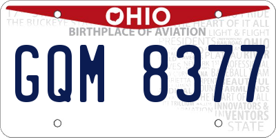 OH license plate GQM8377
