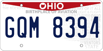 OH license plate GQM8394