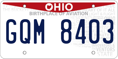 OH license plate GQM8403