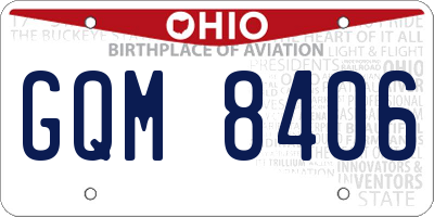 OH license plate GQM8406