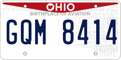 OH license plate GQM8414
