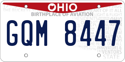 OH license plate GQM8447