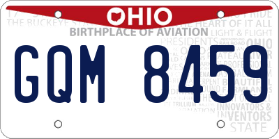 OH license plate GQM8459