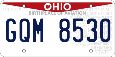 OH license plate GQM8530