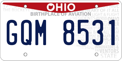 OH license plate GQM8531