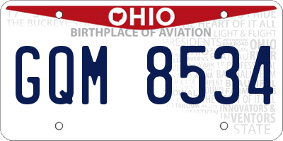 OH license plate GQM8534
