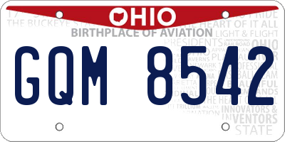 OH license plate GQM8542