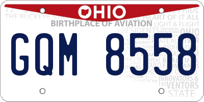 OH license plate GQM8558