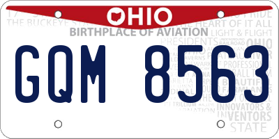 OH license plate GQM8563