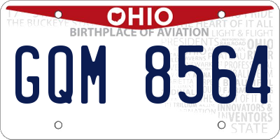 OH license plate GQM8564