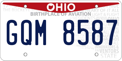 OH license plate GQM8587