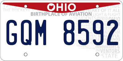 OH license plate GQM8592