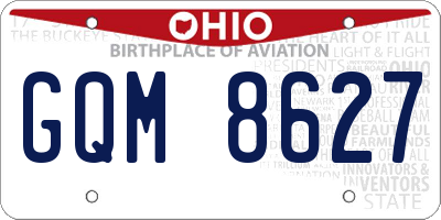 OH license plate GQM8627