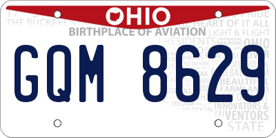 OH license plate GQM8629