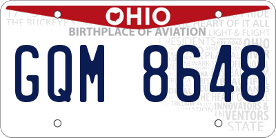 OH license plate GQM8648