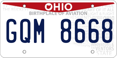 OH license plate GQM8668