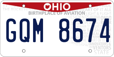 OH license plate GQM8674