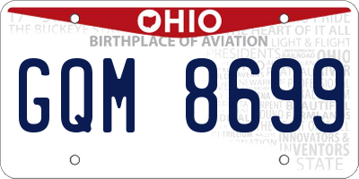 OH license plate GQM8699