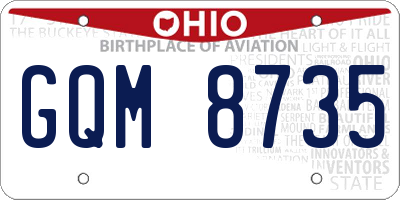 OH license plate GQM8735