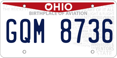 OH license plate GQM8736