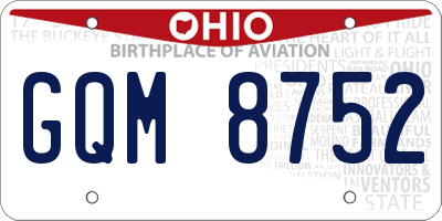 OH license plate GQM8752