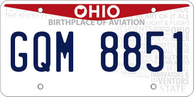 OH license plate GQM8851