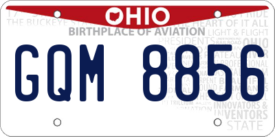 OH license plate GQM8856