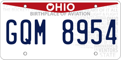 OH license plate GQM8954