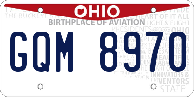 OH license plate GQM8970