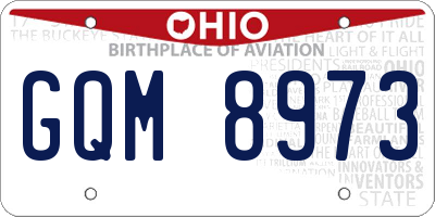 OH license plate GQM8973