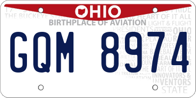 OH license plate GQM8974