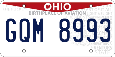 OH license plate GQM8993