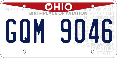 OH license plate GQM9046