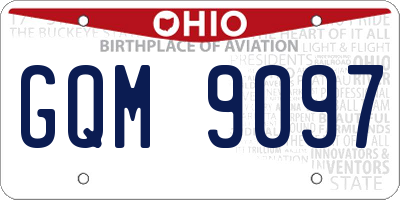 OH license plate GQM9097