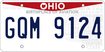 OH license plate GQM9124