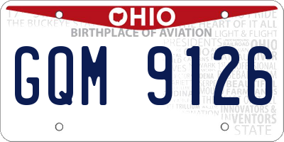 OH license plate GQM9126