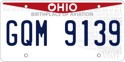 OH license plate GQM9139