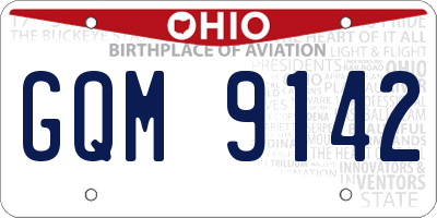 OH license plate GQM9142