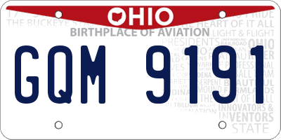 OH license plate GQM9191