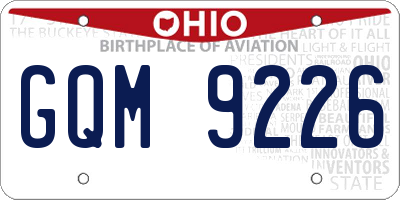 OH license plate GQM9226