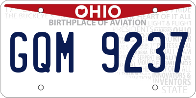 OH license plate GQM9237