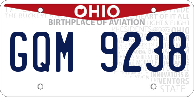 OH license plate GQM9238