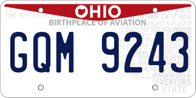 OH license plate GQM9243