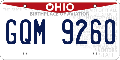 OH license plate GQM9260