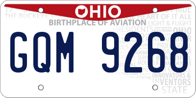 OH license plate GQM9268