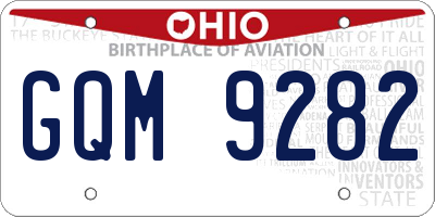 OH license plate GQM9282
