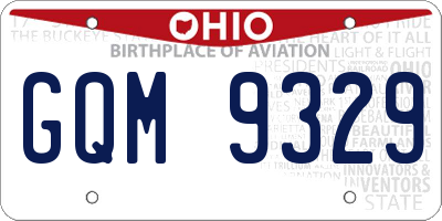 OH license plate GQM9329