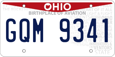 OH license plate GQM9341